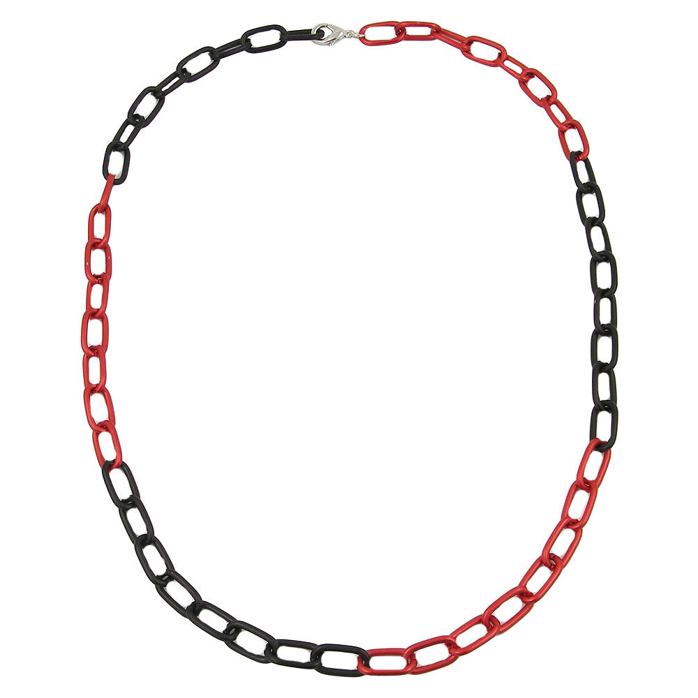 Kæde 8 mm anodiseret kædeanker bredt rød-sort aluminium 60 cm