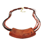 Kæde, 54x19mm, hængende rør, flad, buet, rustbrun-marmoreret, blank, plastik, 45 cm
