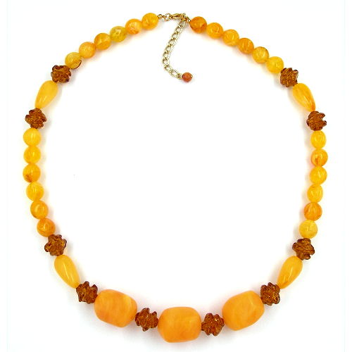 Kæde 23x18mm rulle plastik lys og mørk ravfarvet 55 cm