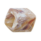 Stofring 45x36x18mm sekskantet brun-hvid-sølv mat plastik