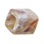 Stofring 45x36x18mm sekskantet brun-hvid-sølv mat plastik