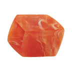 Stofring 45x36x18mm sekskantet koral, pink-hvid mat plastik