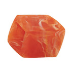 Stofring 45x36x18mm sekskantet koral, pink-hvid mat plastik
