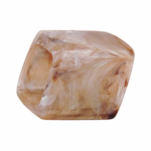 Stofring 45x36x18mm sekskantet brun-naturlig blank plastik