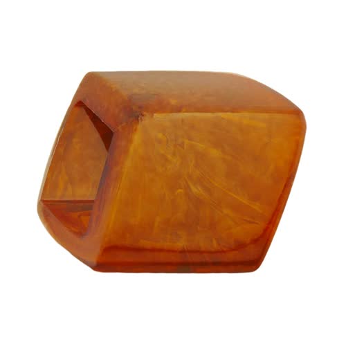 Stofring 45x36x18 mm sekskantet, rødbrun blank plastik