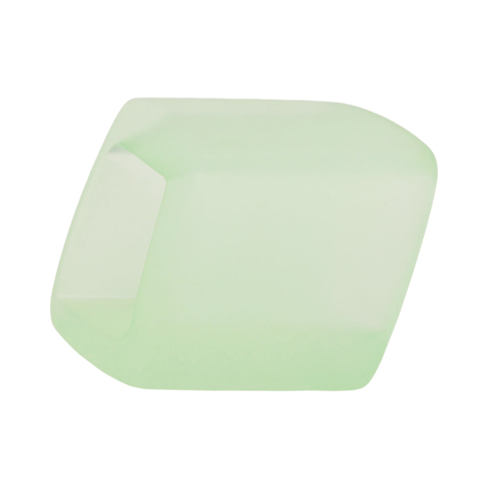 Stofring 45x36x18mm sekskantet limegrøn gennemsigtig mat plastik