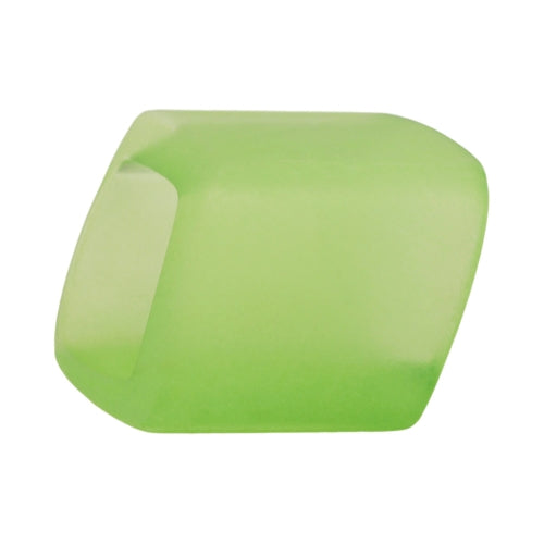 Stofring 45x36x18mm sekskantet æblegrøn gennemsigtig mat plastik