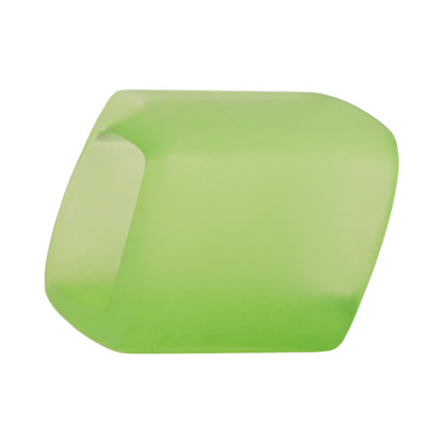 Stofring 45x36x18mm sekskantet æblegrøn gennemsigtig mat plastik