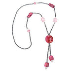 Kæde 30mm Nugget Plastik Pink Marmoreret Aluminium Ankerkæde Grå 90cm