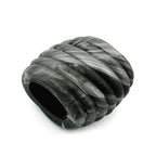 Stofring 35x34x23mm spiralplast sort-grå-sølv-marmoreret mat