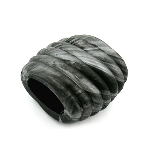 Stofring 35x34x23mm spiralplast sort-grå-sølv-marmoreret mat