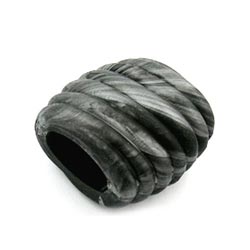 Stofring 35x34x23mm spiralplast sort-grå-sølv-marmoreret mat
