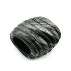 Stofring 35x34x23mm spiralplast sort-grå-sølv-marmoreret mat
