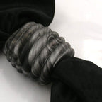 Stofring 35x34x23mm spiralplast sort-grå-sølv-marmoreret mat