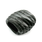 Stofring 35x34x23mm spiralplast sort-grå-sølv-marmoreret mat