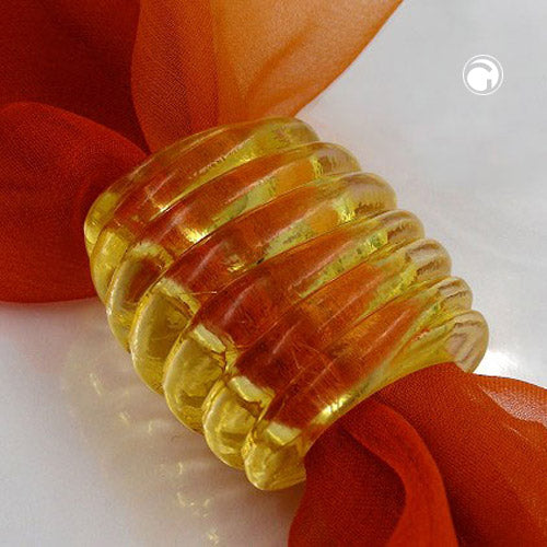 Stofring 35x34x23mm spiral plastik gul-transparent blank