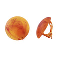 Clip ørering 17mm ravmarmoreret flad mat plastik