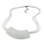 Kæde 54x19mm Hængende rør fladbøjet hvid marmoreret mat plast 45 cm
