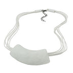 Kæde 54x19mm Hængende rør fladbøjet hvid marmoreret mat plast 45 cm