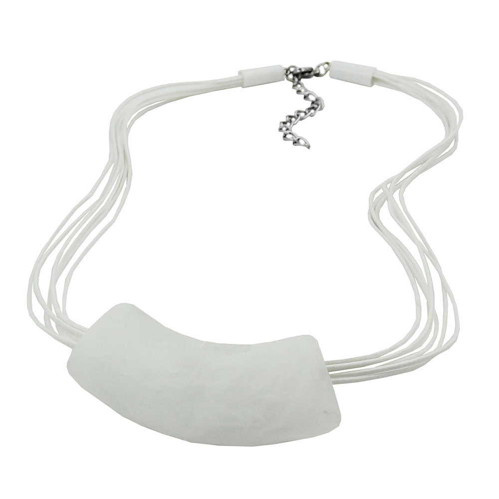 Kæde 54x19mm Hængende rør fladbøjet hvid marmoreret mat plast 45 cm