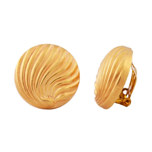 Clip-ørering: ca. 21 mm skaldekoration guldfarvet mat plastik
