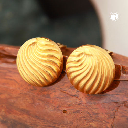 Clip-ørering: ca. 21 mm skaldekoration guldfarvet mat plastik