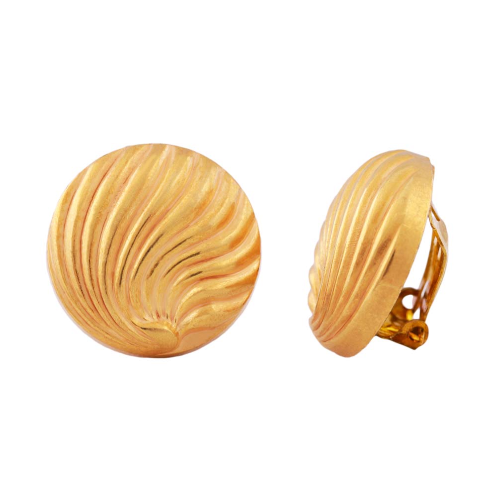 Clip-ørering: ca. 21 mm skaldekoration guldfarvet mat plastik