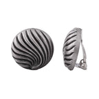Clip ørering, ca. 21 mm skaldekoration, antik sølv, mat, antik sort plastik