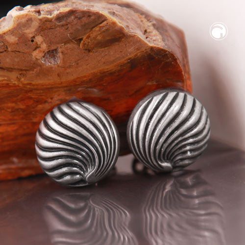 Clip ørering, ca. 21 mm skaldekoration, antik sølv, mat, antik sort plastik