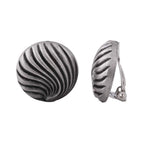 Clip ørering, ca. 21 mm skaldekoration, antik sølv, mat, antik sort plastik