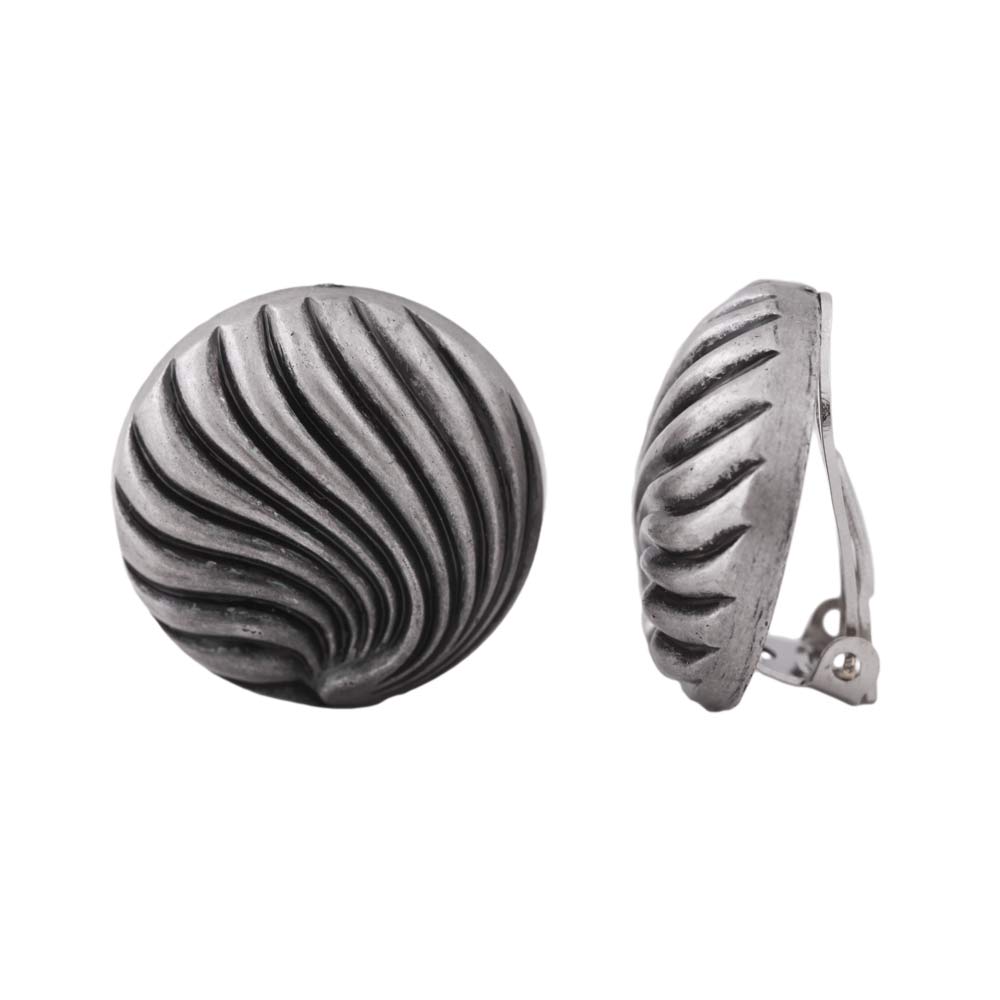 Clip ørering, ca. 21 mm skaldekoration, antik sølv, mat, antik sort plastik