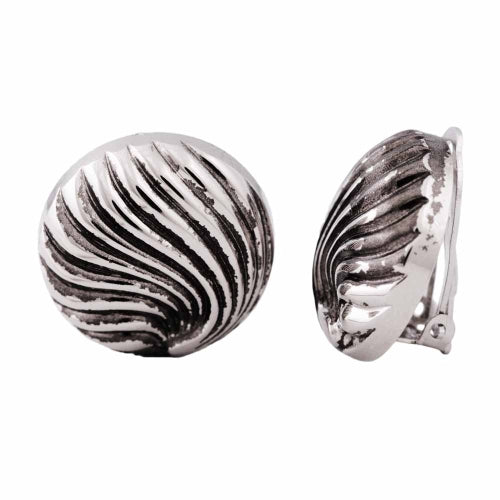 Clip-ørering ca. 21 mm skaldekoration kromfarvet antik sortbrændt plastik