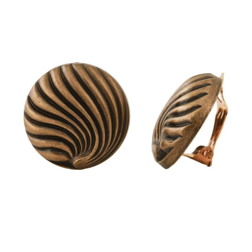 Clip ørering, ca. 21 mm skaldekoration, gammel guldmat plastik