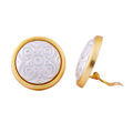 Clip ørering 31mm bicolor-mønster sølv- og guld plastik