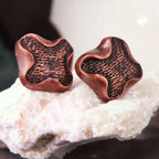 Clips ørering: ca. 27x29mm kryds kobberfarvet blank plastik