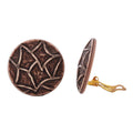 Clip ørering 30mm flad brun-beige mønstret plastik