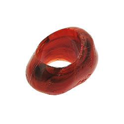 Stofring 33x25 mm plastik ringperle, ikke-rund, 17 mm hul, rødmarmoreret skinnende