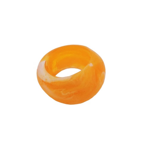 Stofring 28x19mm plastik ringperle ikke-rund 17mm gul mat mat