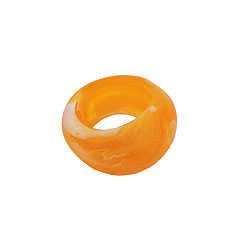 Stofring 28x19mm plastik ringperle ikke-rund 17mm gul mat mat