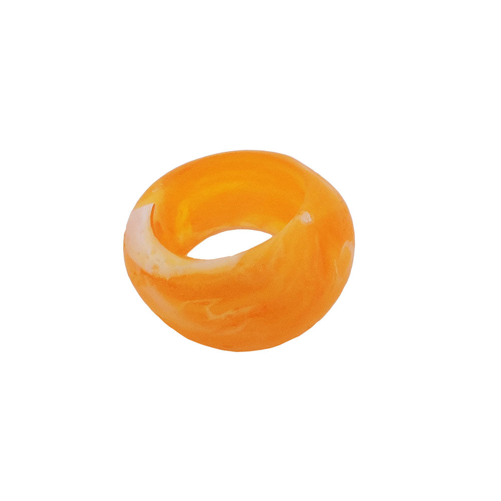 Stofring 28x19mm plastik ringperle ikke-rund 17mm gul mat mat