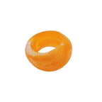 Stofring 28x19mm plastik ringperle ikke-rund 17mm gul mat mat