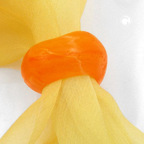 Stofring 28x19mm plastik ringperle ikke-rund 17mm hul orange mat mat
