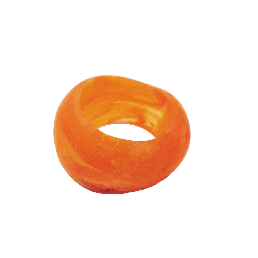 Stofring 28x19mm plastik ringperle ikke-rund 17mm hul orange mat mat