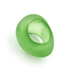 Stofkugle, oval, mat grøn, tekstureret