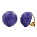 Clip ørering 18mm lilla-marmoreret-skinnende plastik Bouton