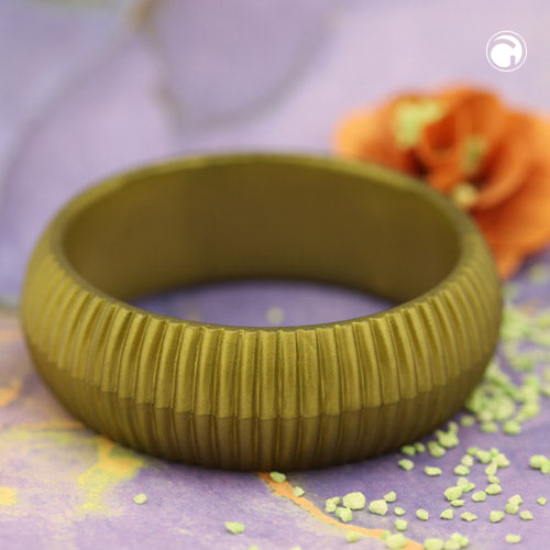 Armbånd 85x26 mm olivengrøn rillestruktur i plast
