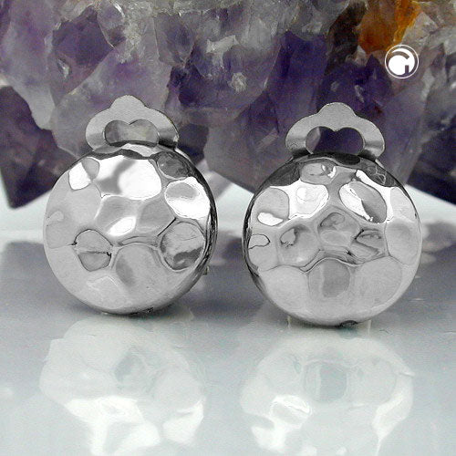 Øreringklips 16mm plastik Bouton kromglans hammerklipsmekanisme sølvfarvet