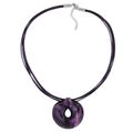 Kæde 52 mm plastikvedhæng amulet lilla marmoreret snor lilla 55 cm