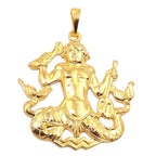 Vedhæng 25x25mm Zodiac Aquarius Udskåret Forgyldt