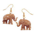 Øreledninger øreringe 39x23mm elefant mini brunmarmoreret plastik
